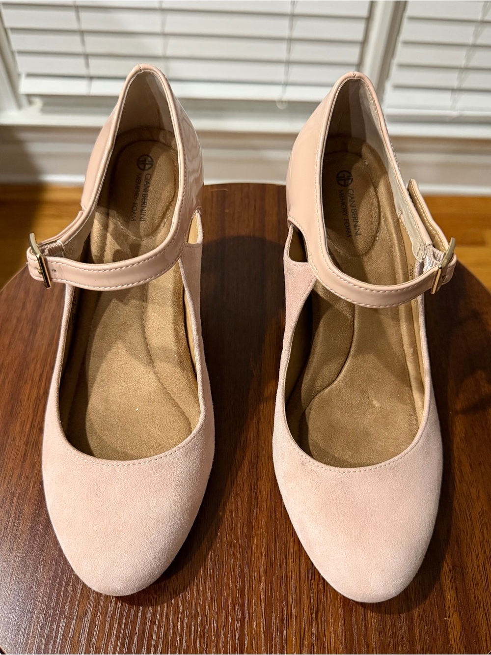 Giani Bernini Blush Pink Mary Jane Velmah Round Toe Buckle Ankle Strap Size 7.5